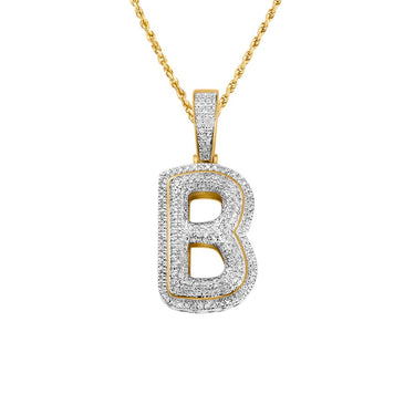 yellow diamond letter b pendant